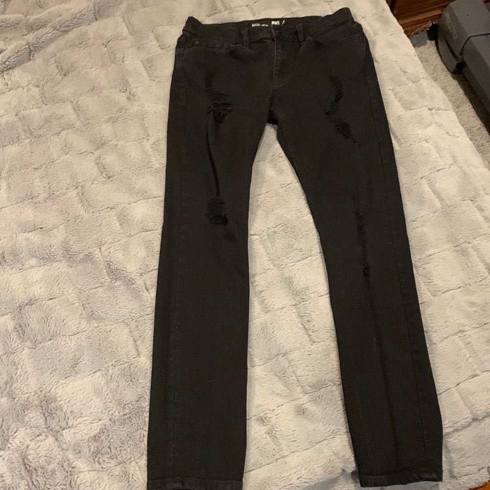 RSQ Skinny Taper Distressed Black Jeans - Picture 4 of 13